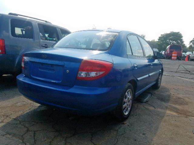 KNADC125656374685 - 2005 KIA RIO BLUE photo 4