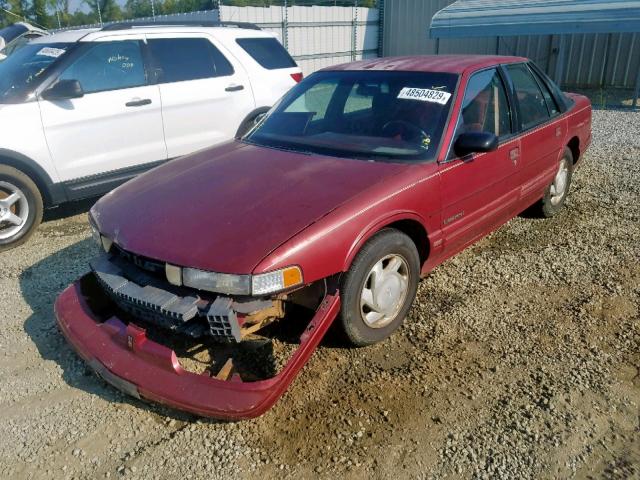 1G3WH54T4ND336383 - 1992 OLDSMOBILE CUTLASS SU BURGUNDY photo 2