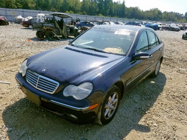 WDBRF61J32F193419 - 2002 MERCEDES-BENZ C 240 BLUE photo 2