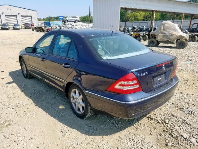 WDBRF61J32F193419 - 2002 MERCEDES-BENZ C 240 BLUE photo 3