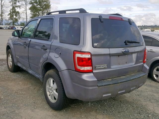 1FMCU93168KA13373 - 2008 FORD ESCAPE XLT GRAY photo 3