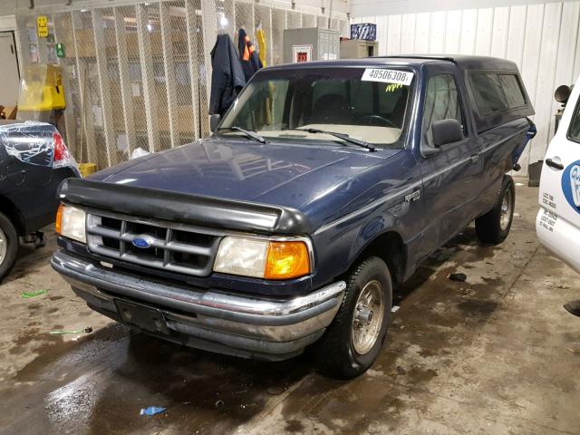 1FTCR10A1PPB21932 - 1993 FORD RANGER BLUE photo 2