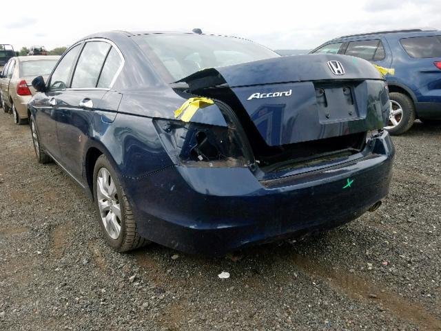 5KBCP3F81AB014226 - 2010 HONDA ACCORD EXL BLUE photo 3