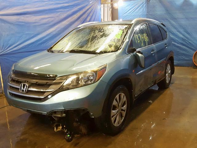 5J6RM4H72DL035951 - 2013 HONDA CR-V EXL BLUE photo 2