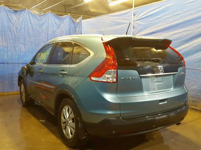 5J6RM4H72DL035951 - 2013 HONDA CR-V EXL BLUE photo 3