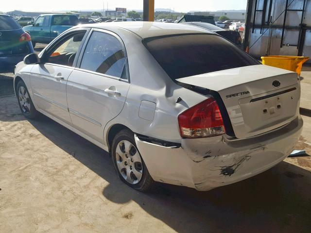 KNAFE222995663361 - 2009 KIA SPECTRA EX WHITE photo 3