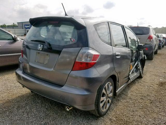 JHMGE8H53DC060937 - 2013 HONDA FIT SPORT GRAY photo 4