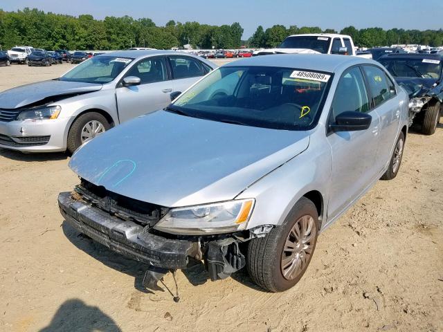 3VW2K7AJ7EM320517 - 2014 VOLKSWAGEN JETTA BASE SILVER photo 2