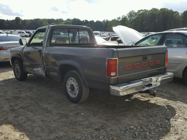 1B7FL26XXMS322706 - 1991 DODGE DAKOTA GRAY photo 3