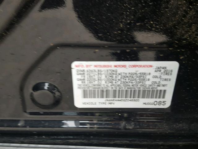 JA4AR4AW0GZ046920 - 2016 MITSUBISHI OUTLANDER BLACK photo 10