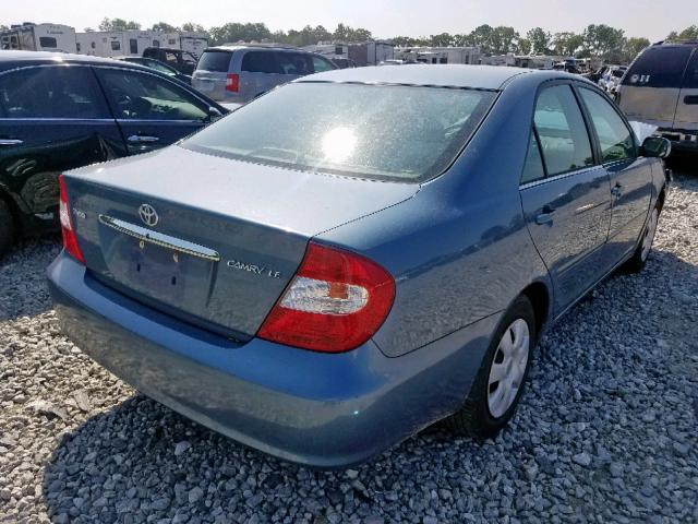 4T1BE32K63U692476 - 2003 TOYOTA CAMRY LE BLUE photo 4
