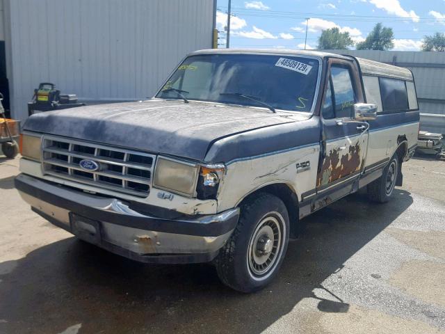 1FTCF15N2HPA80264 - 1987 FORD F150 BLUE photo 2