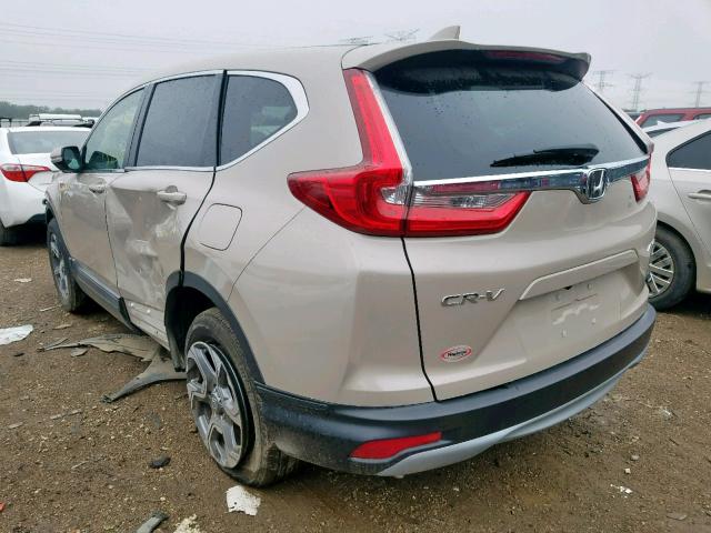 5J6RW2H87HL053388 - 2017 HONDA CR-V EXL BEIGE photo 3