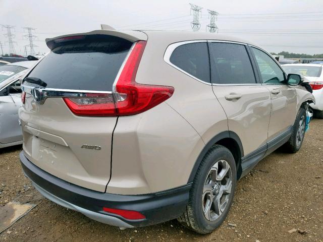 5J6RW2H87HL053388 - 2017 HONDA CR-V EXL BEIGE photo 4