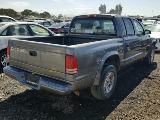 1B7HL38N62S632956 - 2002 DODGE DAKOTA QUA CHARCOAL photo 4