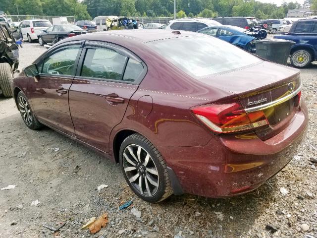 19XFB2F97FE243214 - 2015 HONDA CIVIC EXL Բորդո լուսանկար 3