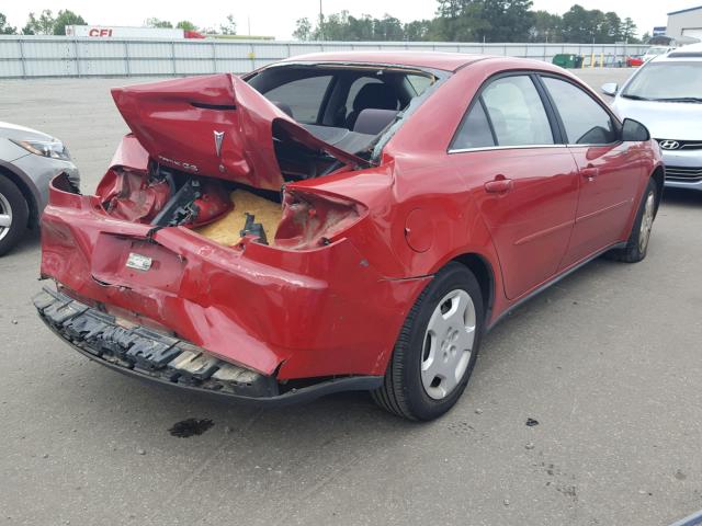 1G2ZF55B164202283 - 2006 PONTIAC G6 SE RED photo 4