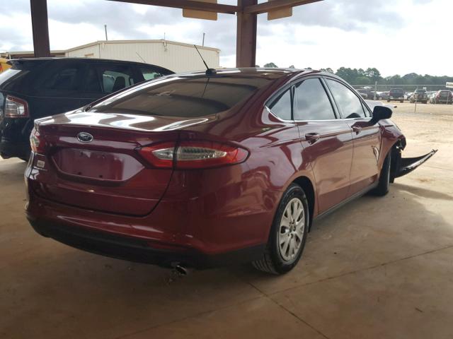 1FA6P0G79E5384207 - 2014 FORD FUSION S RED photo 4