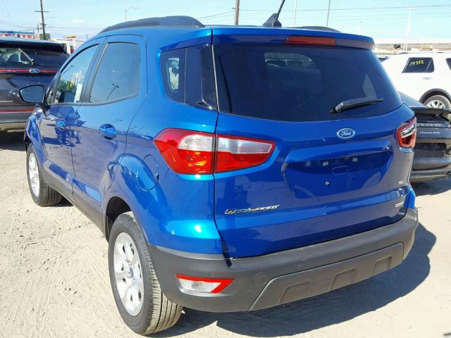 MAJ3P1TE0JC235669 - 2018 FORD ECOSPORT S BLUE photo 3