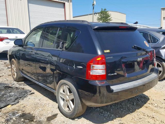 1J8FF47W57D383102 - 2007 JEEP COMPASS BLACK photo 3