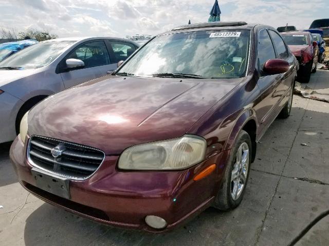 JN1CA31D11T625233 - 2001 NISSAN MAXIMA GXE BURGUNDY photo 2