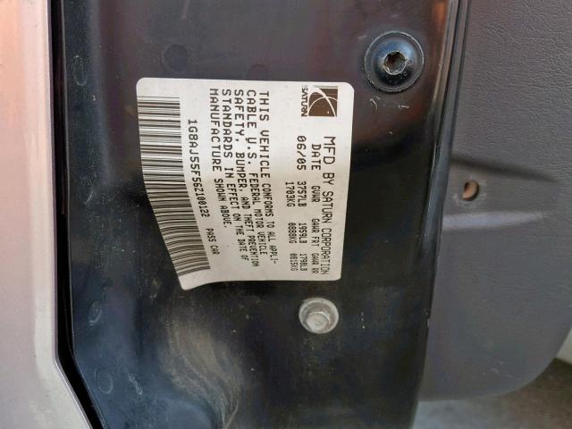 1G8AJ52FX5Z127383 - 2005 SATURN ION LEVEL SILVER photo 10
