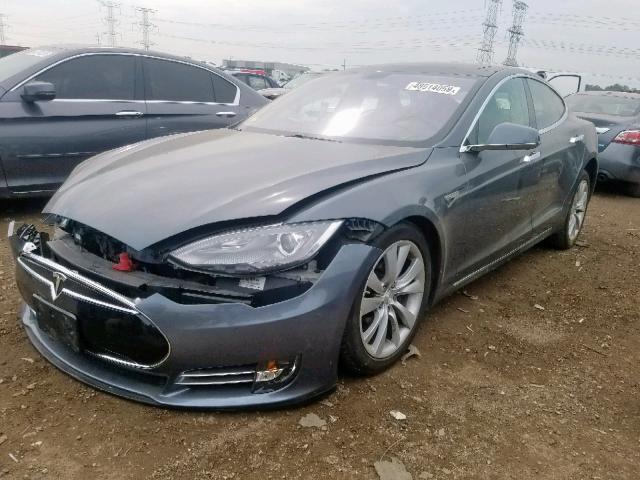 5YJSA1CNXDFP22490 - 2013 TESLA MODEL S GRAY photo 2