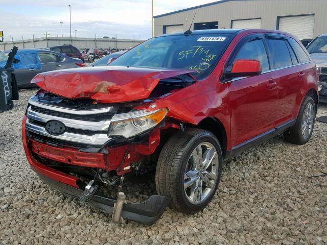 2FMDK3KC7BBA04662 - 2011 FORD EDGE LIMIT RED photo 2