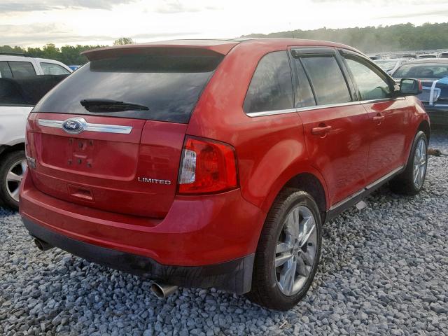 2FMDK3KC7BBA04662 - 2011 FORD EDGE LIMIT RED photo 4