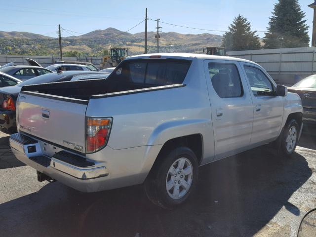 2HJYK16516H518561 - 2006 HONDA RIDGELINE SILVER photo 4