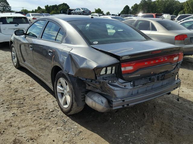 2C3CDXHG4EH318674 - 2014 DODGE CHARGER SX GRAY photo 3