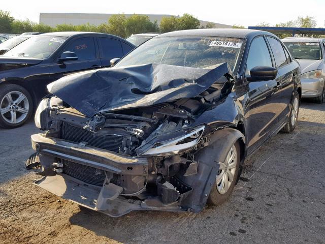 3VW2K7AJ7EM333414 - 2014 VOLKSWAGEN JETTA BASE BLACK photo 2