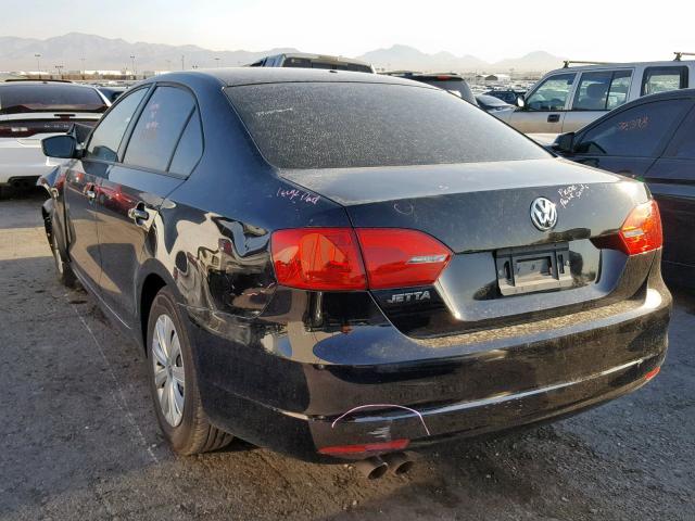 3VW2K7AJ7EM333414 - 2014 VOLKSWAGEN JETTA BASE BLACK photo 3
