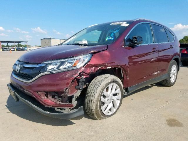 2HKRM3H71FH554111 - 2015 HONDA CR-V EXL RED photo 2