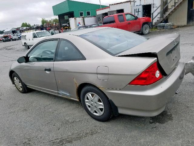 1HGEM22194L800278 - 2004 HONDA CIVIC DX V GRAY photo 3