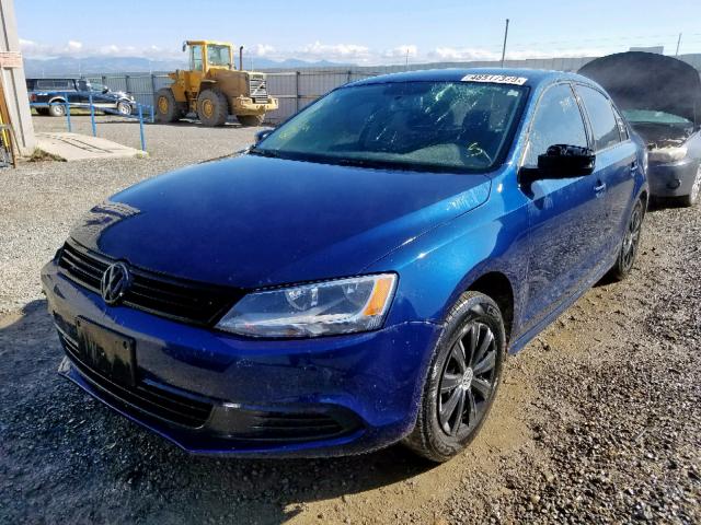 3VW1K7AJ9EM432294 - 2014 VOLKSWAGEN JETTA BASE 蓝色 照片 2