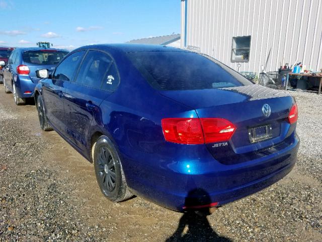 3VW1K7AJ9EM432294 - 2014 VOLKSWAGEN JETTA BASE 蓝色 照片 3