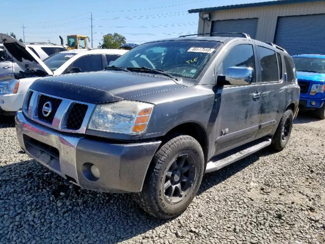 5N1AA08B75N703558 - 2005 NISSAN ARMADA SE CHARCOAL photo 2