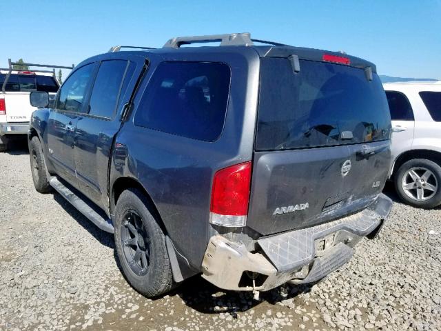 5N1AA08B75N703558 - 2005 NISSAN ARMADA SE CHARCOAL photo 3