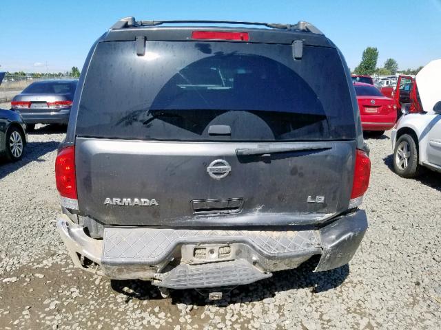 5N1AA08B75N703558 - 2005 NISSAN ARMADA SE CHARCOAL photo 9