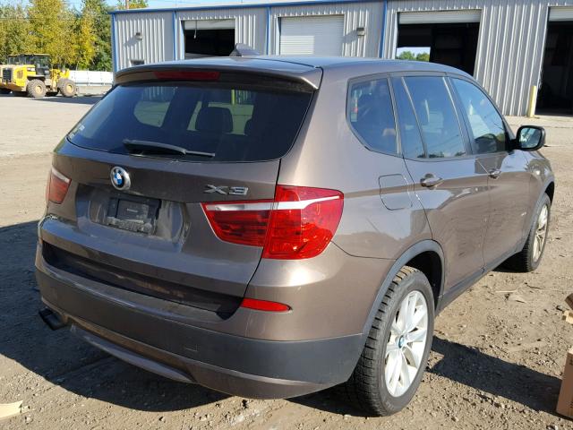 5UXWX9C5XD0A12410 - 2013 BMW X3 XDRIVE2 BROWN photo 4