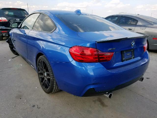 WBA3N5C55EF716834 - 2014 BMW 428 XI BLUE photo 3