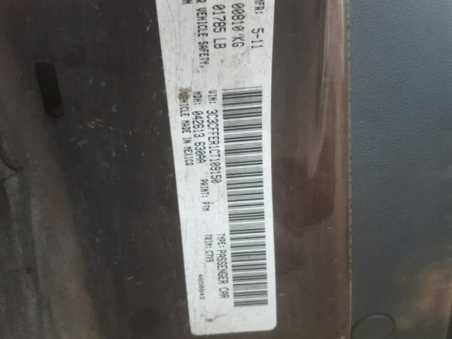 3C3CFFER1CT109150 - 2012 FIAT 500 LOUNGE BROWN photo 10