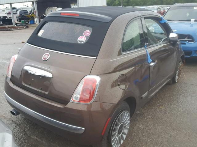 3C3CFFER1CT109150 - 2012 FIAT 500 LOUNGE BROWN photo 4