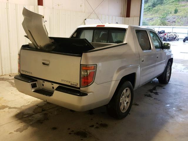 2HJYK16508H514505 - 2008 HONDA RIDGELINE SILVER photo 4