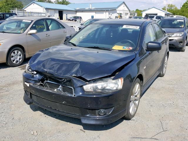 JA32U8FW1AU004994 - 2010 MITSUBISHI LANCER GTS BLACK photo 2