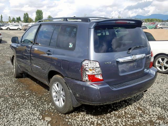 JTEDW21A260007264 - 2006 TOYOTA HIGHLANDER BLUE photo 3