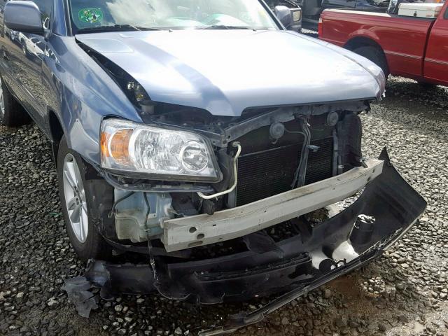 JTEDW21A260007264 - 2006 TOYOTA HIGHLANDER BLUE photo 9