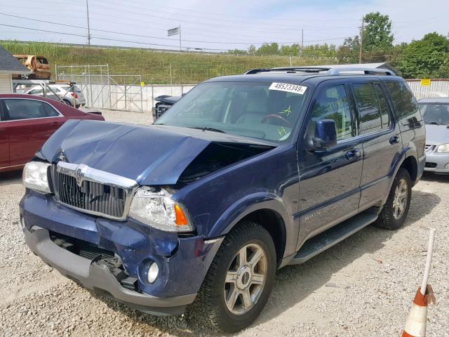 5LMEU88H74ZJ16096 - 2004 LINCOLN AVIATOR BLUE photo 2