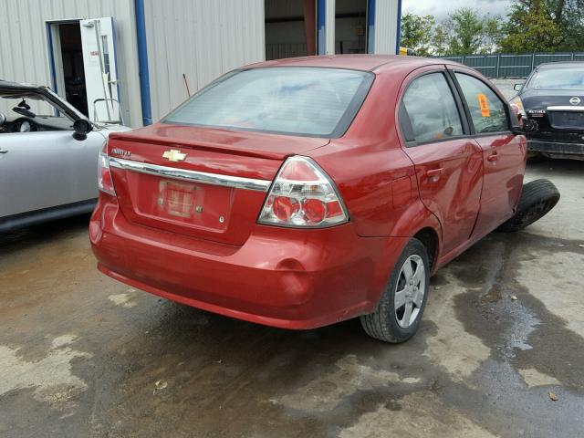 KL1TD5DE5BB180384 - 2011 CHEVROLET AVEO LS BURGUNDY photo 4